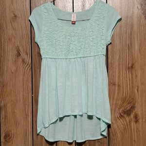 Teal lacey top